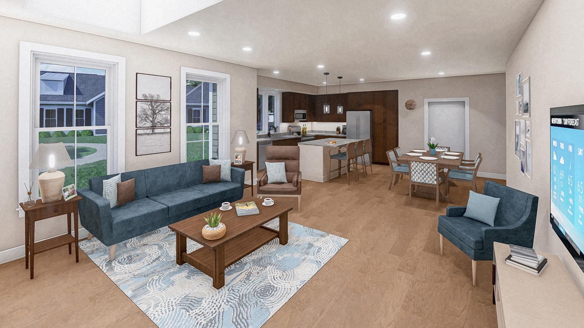 Living Room in a Cottages at Pondview Residence