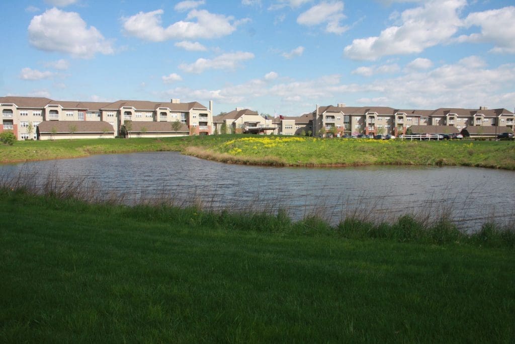 Lake on the grounds at Peter Becker Community