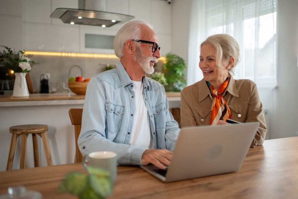 older couple choosing a retirement community